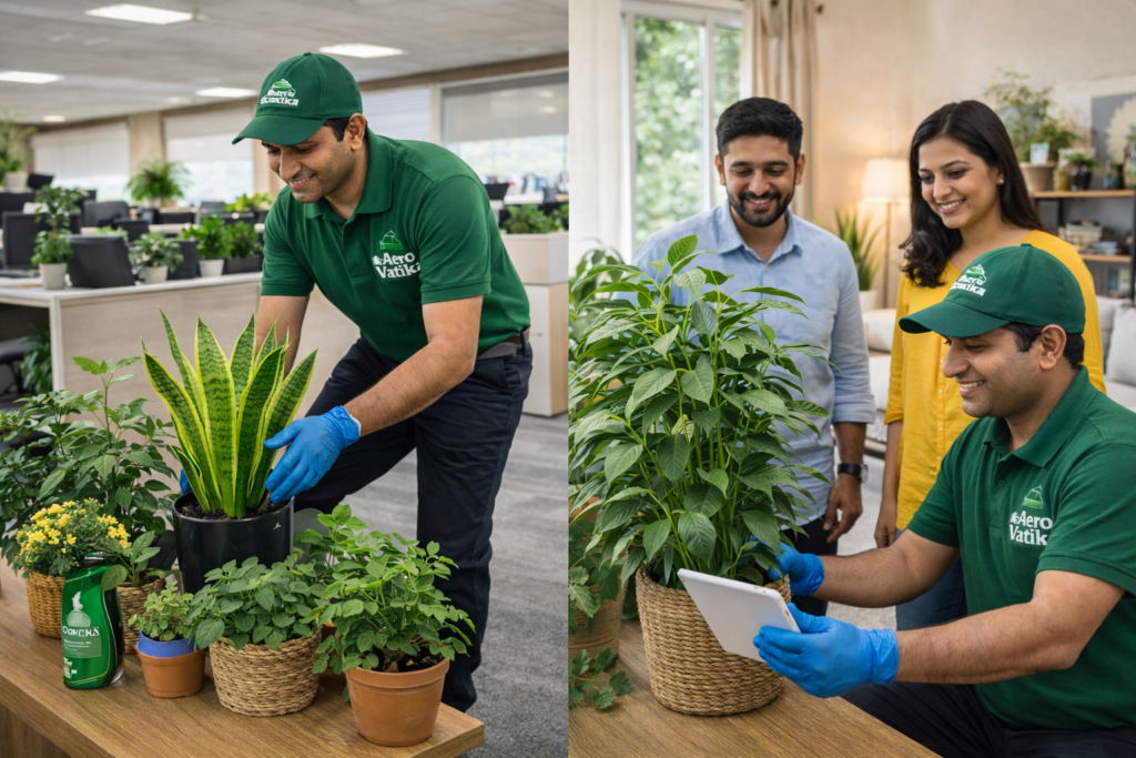 AeroVatika Professional Deploying Ordered Plants at office and home site